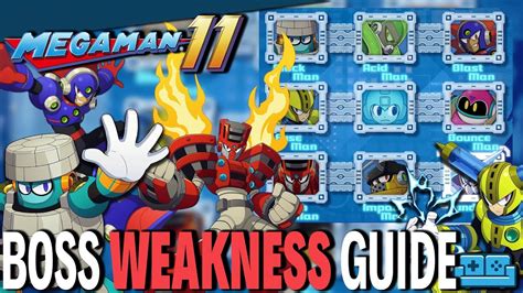 mega man 11 boss weaknesses|Boss Order and Boss Weaknesses in Mega Man 11 .